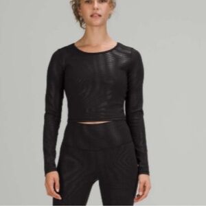 Lululemon Wunder Train Cropped Long Sleeve Shirt *Foil Pattern